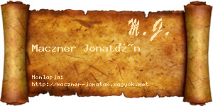 Maczner Jonatán névjegykártya