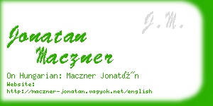 jonatan maczner business card